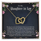 To My Daughter In Law | Thank You - Interlocking Hearts necklace